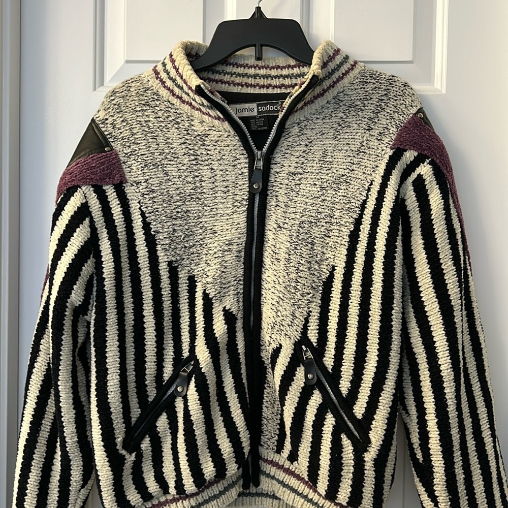 Jamie Sadock Black and White Striped Jacket